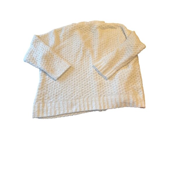 Sarah McKenzie 2X White Textured Knit Zip Cardigan Sweater Cottage Nautical - Picture 6 of 6